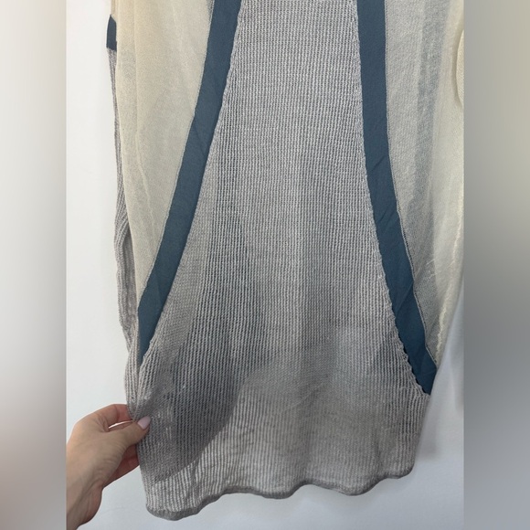 Helmut Lang Gray Blue Sheer Mesh Knit Sweater – Size Petite - Picture 14 of 17